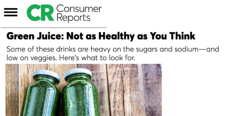 Consumer Reports on Green Drink
