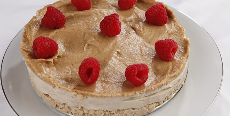 cheesecake with raspberry garnish