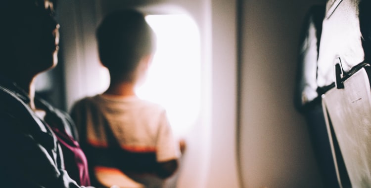 child on plane