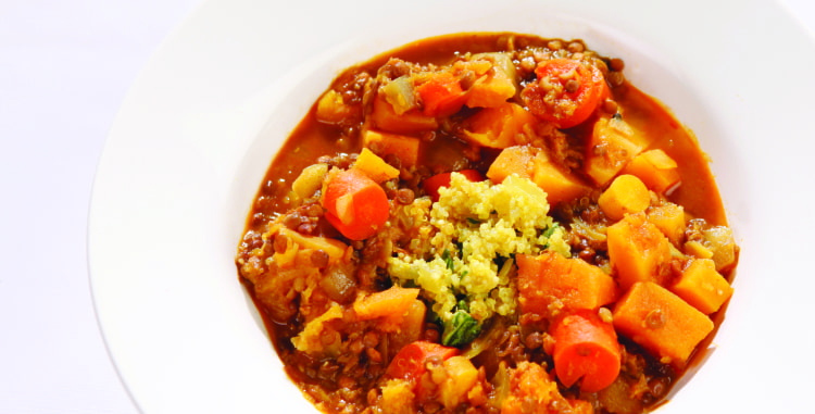Mediterranean Butternut Squash + Carrot Stew with Quinoa