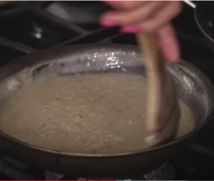 bechamel sauce in pan