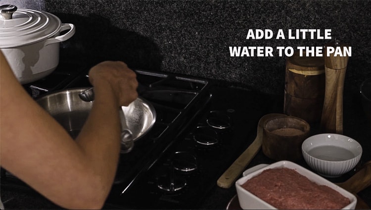 add water to pan