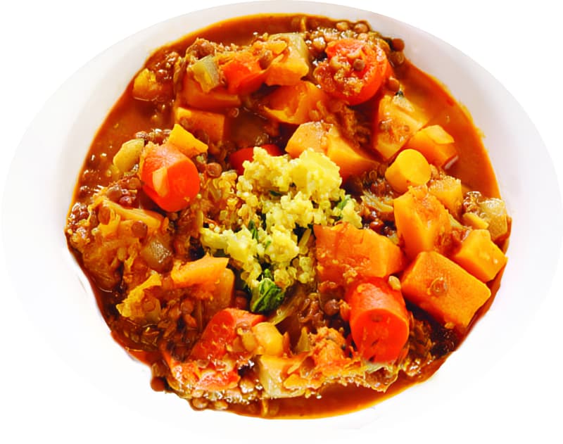 pumpkin & carrot stew with quinoa