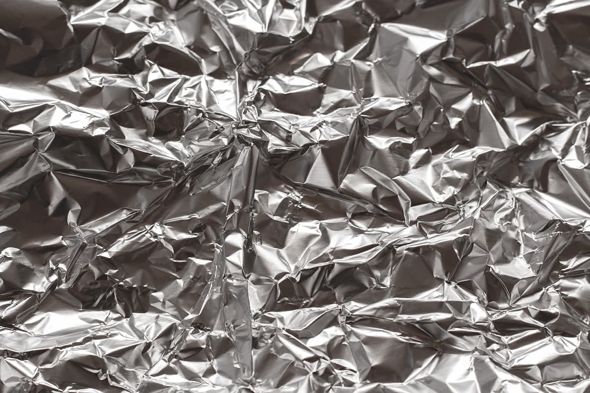 aluminum sheet, crumpled